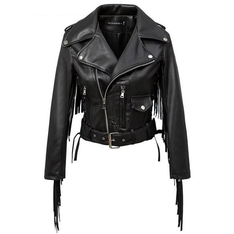 Women Autumn Motorcycle Faux Leather Jackets