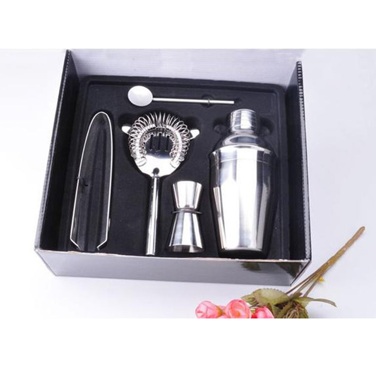 5pcs/Set 350ml Stainless Steel Cocktail Shaker Mixer
