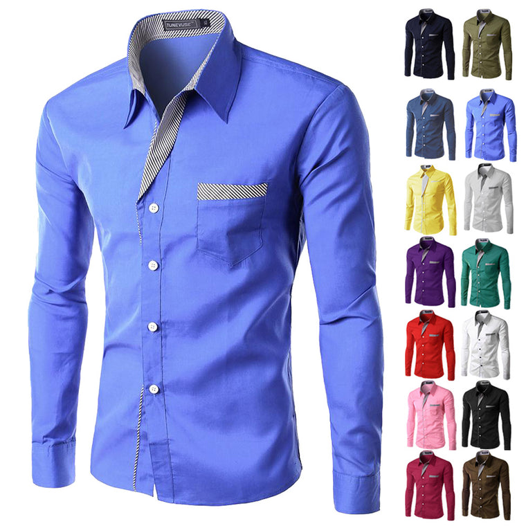 Casual Slim Camisa Masculina Long Sleeve Shirts