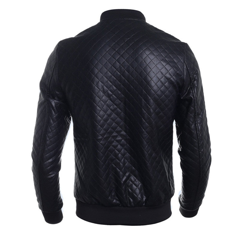 Casual Leather Black Stand-collar Jackets