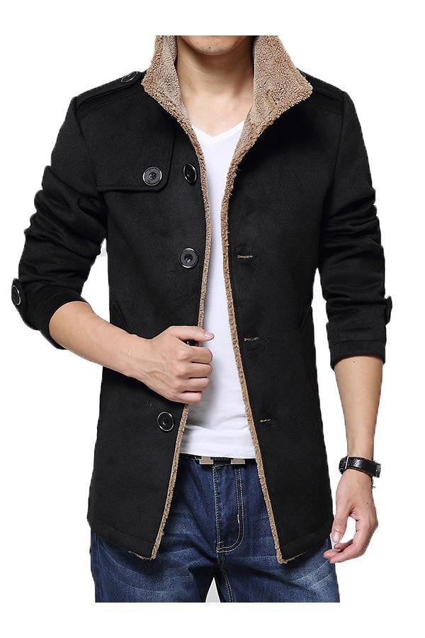 Casual Slim Fit Fur Collar Windbreaker Jacket