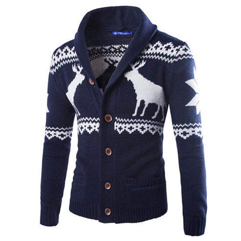 Single Breasted Casual Slim Mens Sweaters