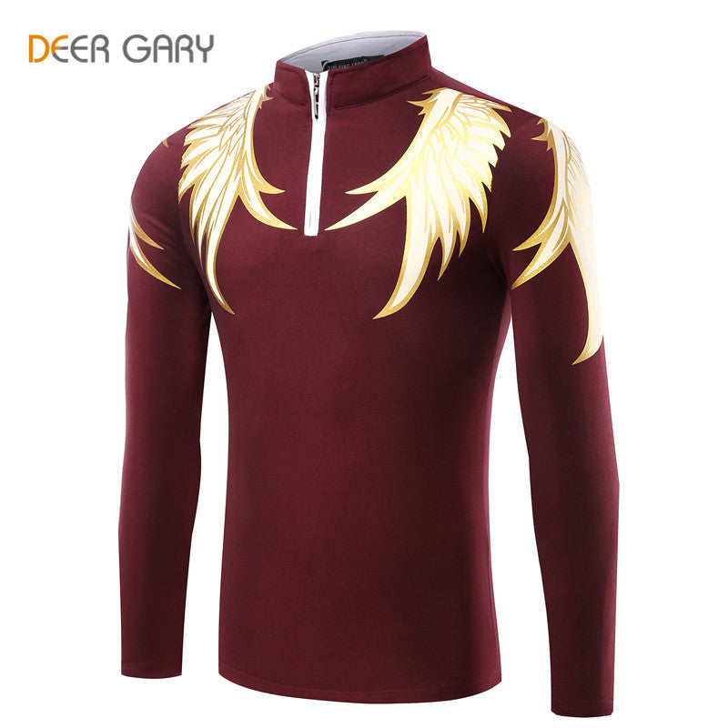 Men's Polo Shirts Printing Pattern Long-sleeved Polo shirt