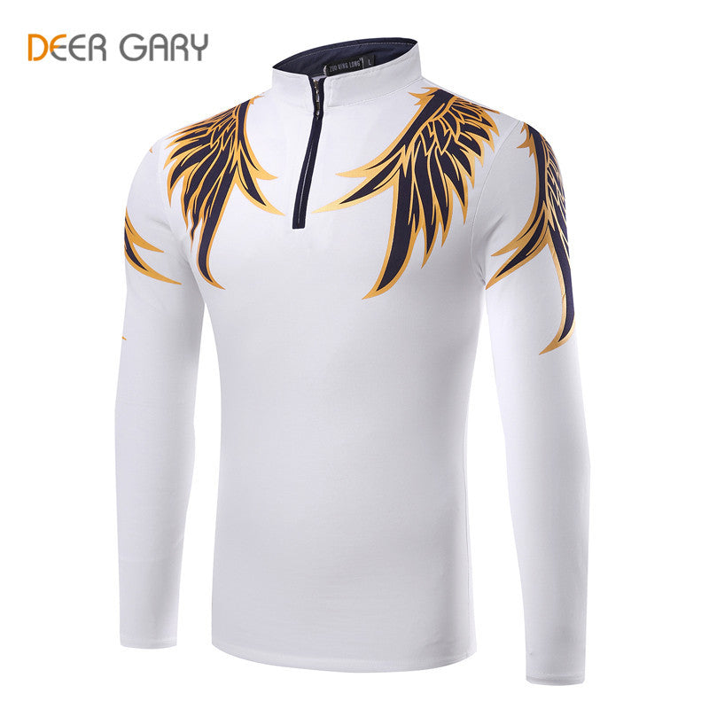 Men's Polo Shirts Printing Pattern Long-sleeved Polo shirt