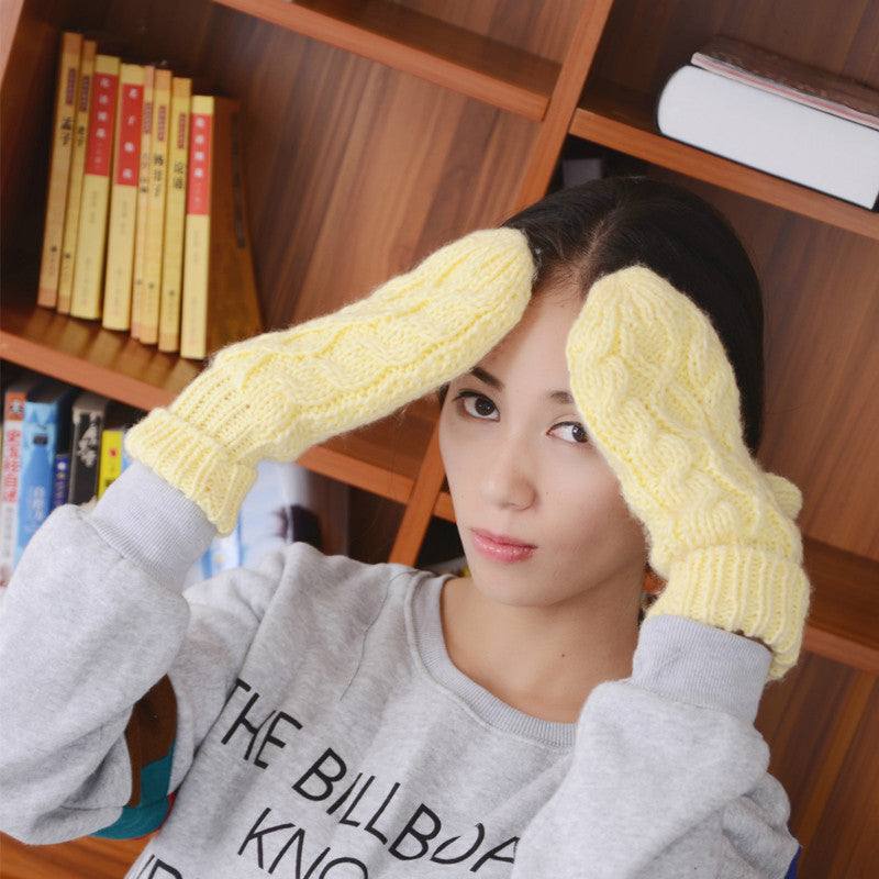knitted Cashmere Twisted Warm Gloves