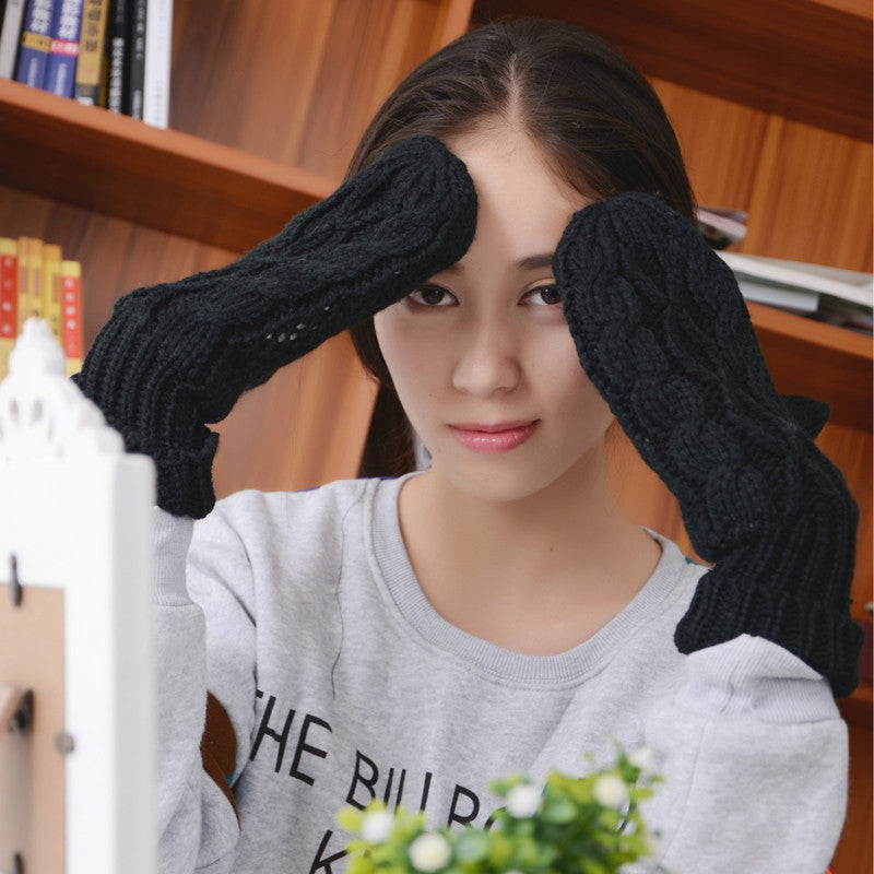 knitted Cashmere Twisted Warm Gloves