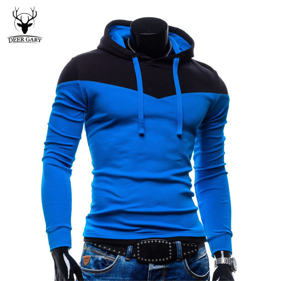 Patchwork Two Colors Napping Casual Men's Sweatshirts