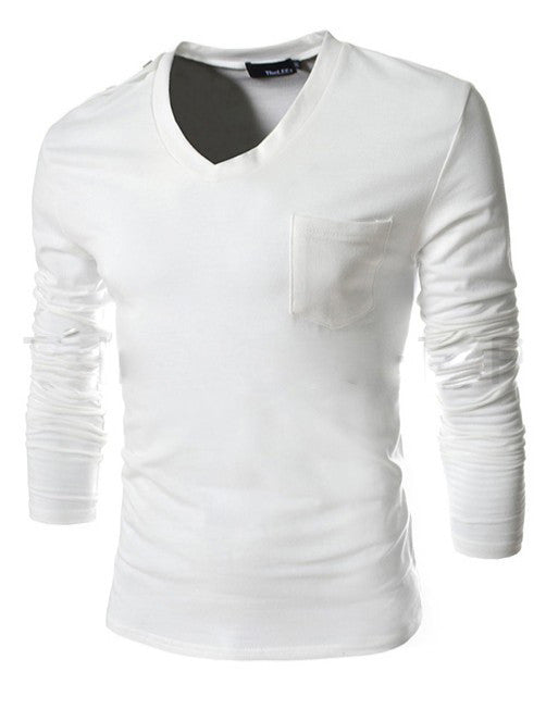 Fit Slim Pocket Decoration T-Shirt