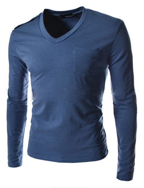 Fit Slim Pocket Decoration T-Shirt