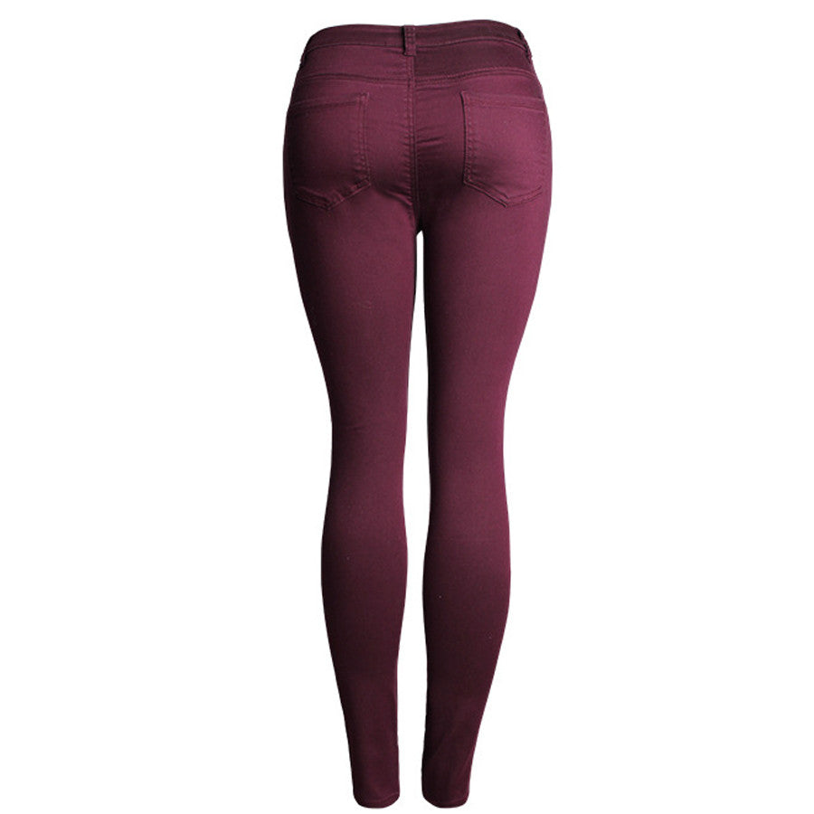 High Waist Skinny Elastic Slim Women Pencil Pants