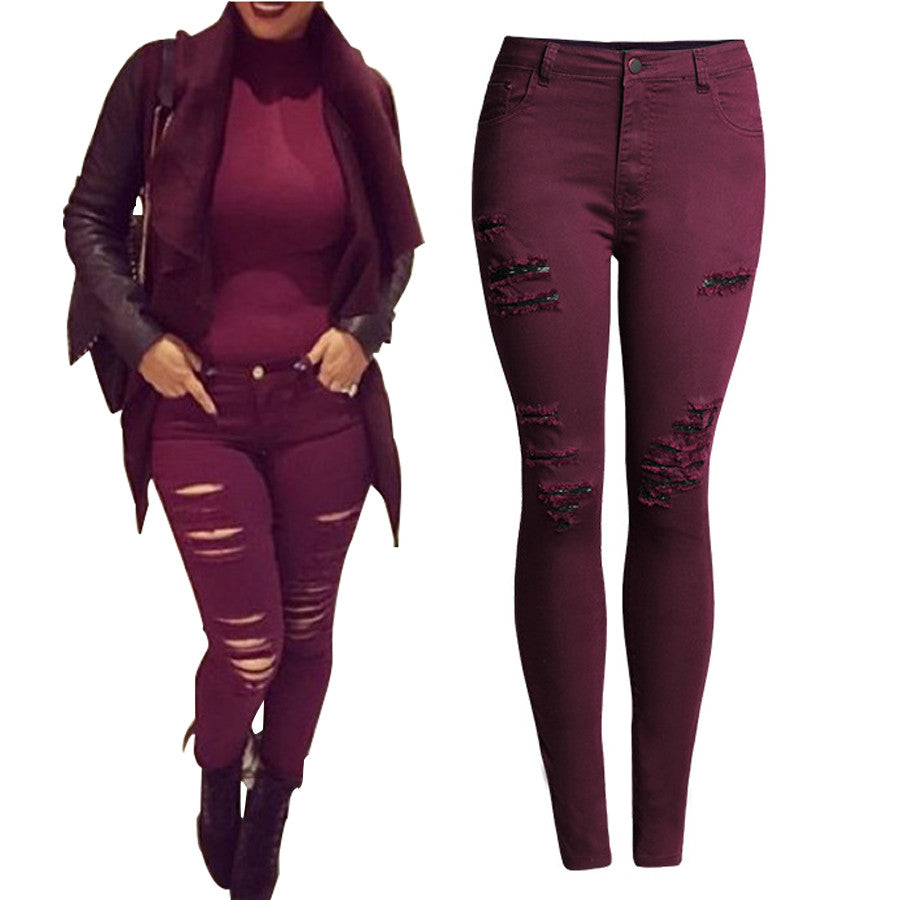 High Waist Skinny Elastic Slim Women Pencil Pants