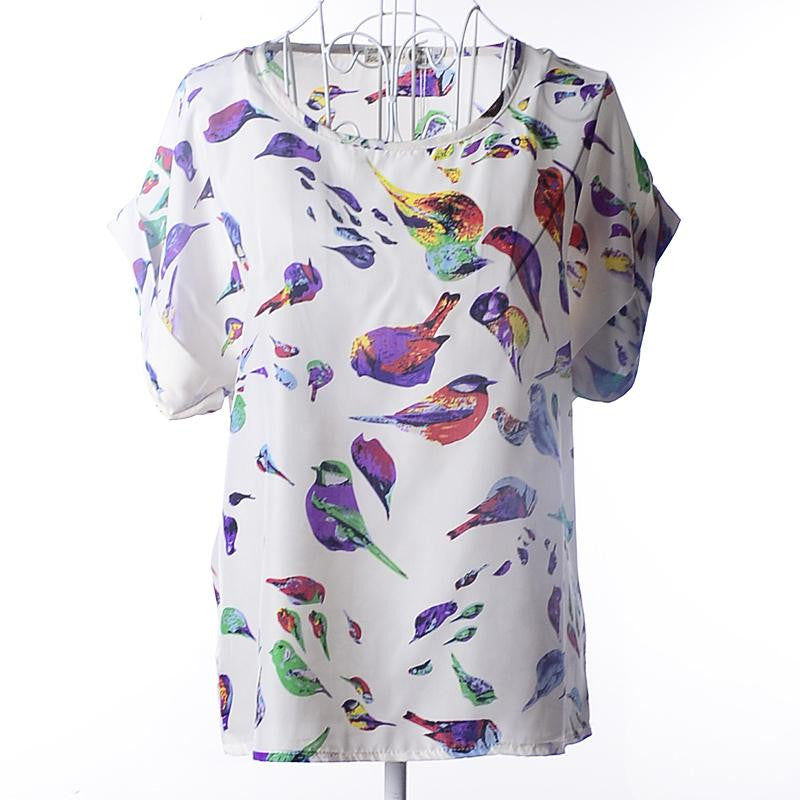 Print Chiffon Women Blouse