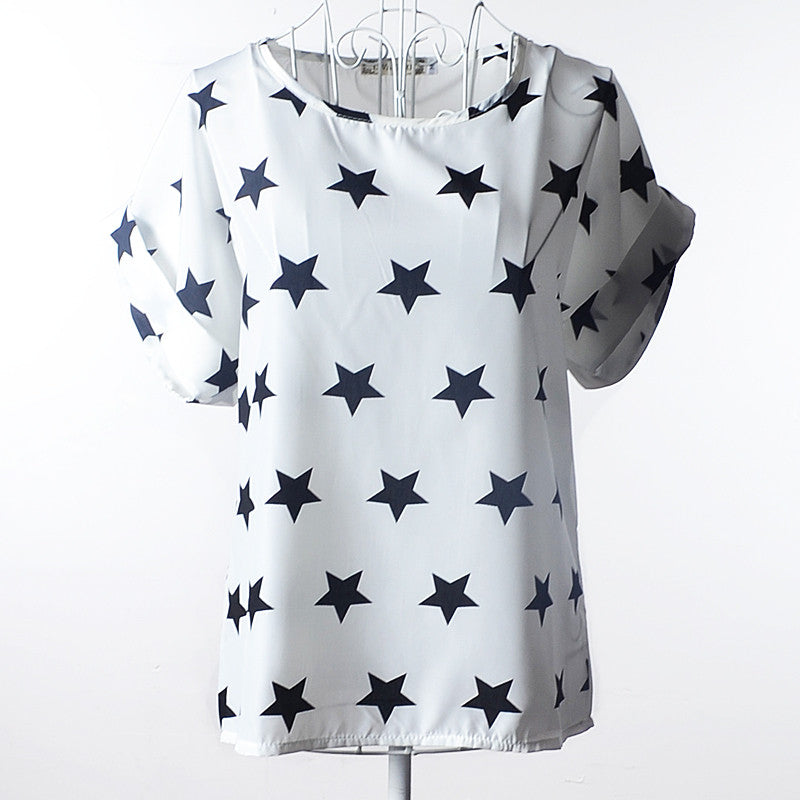 Print Chiffon Women Blouse