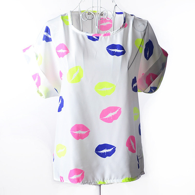 Print Chiffon Women Blouse