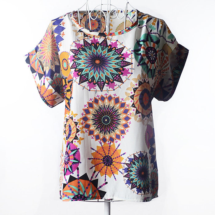 Print Chiffon Women Blouse