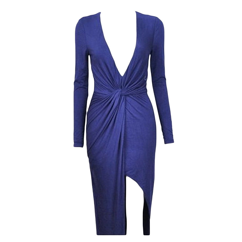V-neck Spaghetti Strap Mid-calf Dress
