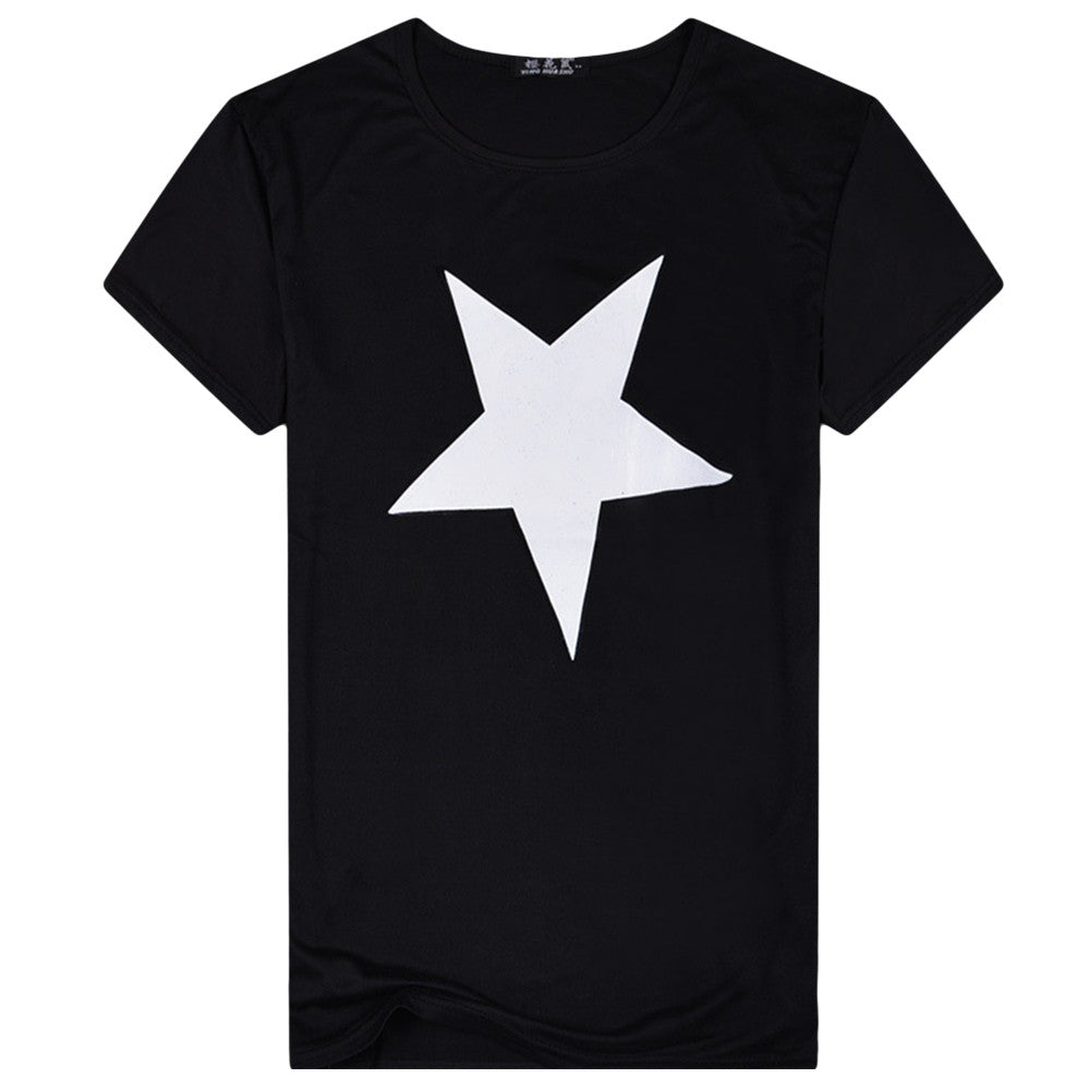 Star Pattern Print Solid Men t shirt