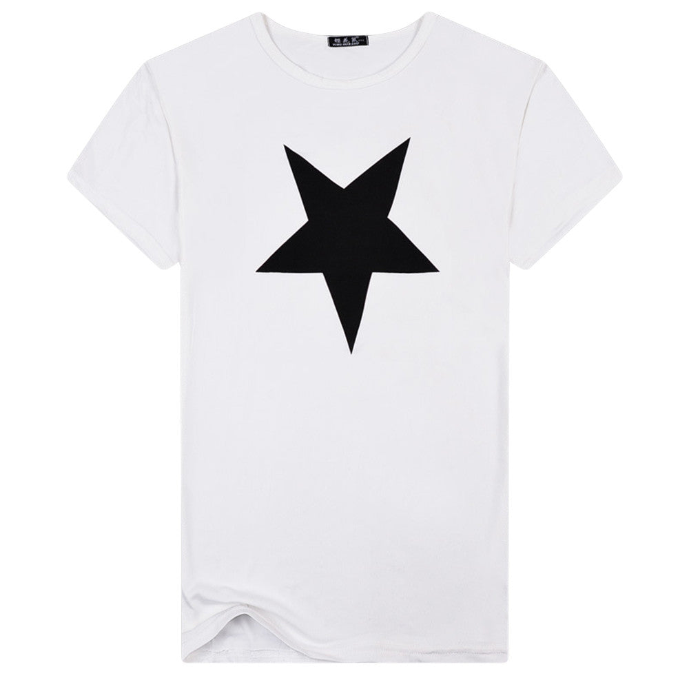 Star Pattern Print Solid Men t shirt