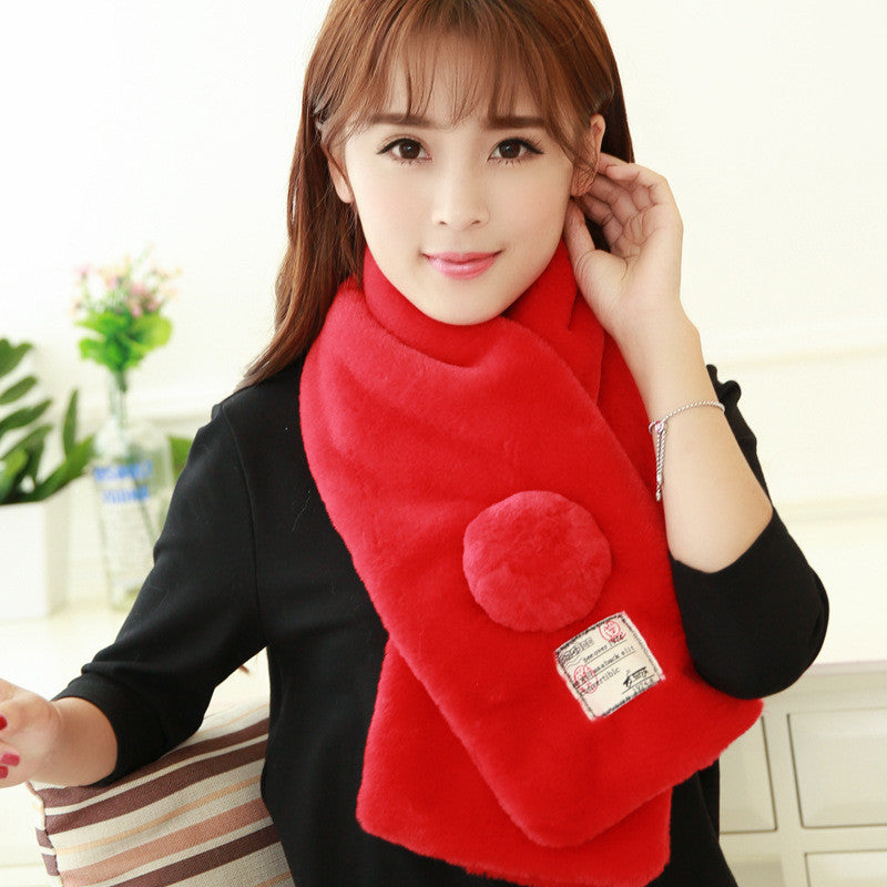 Pure Color Faux rabbit Fur Collar Scarf