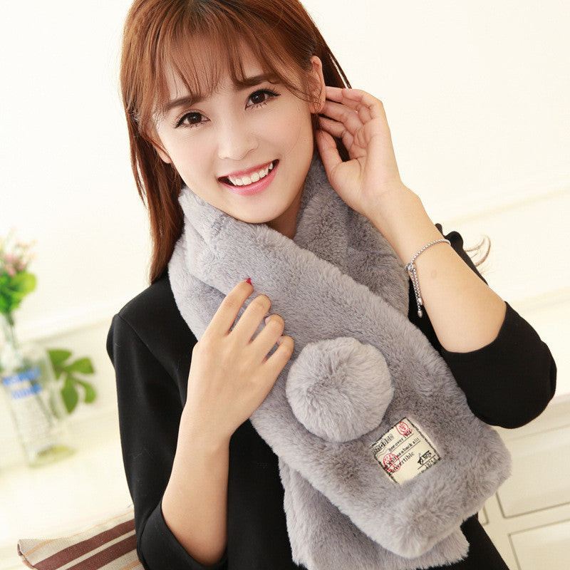 Pure Color Faux rabbit Fur Collar Scarf