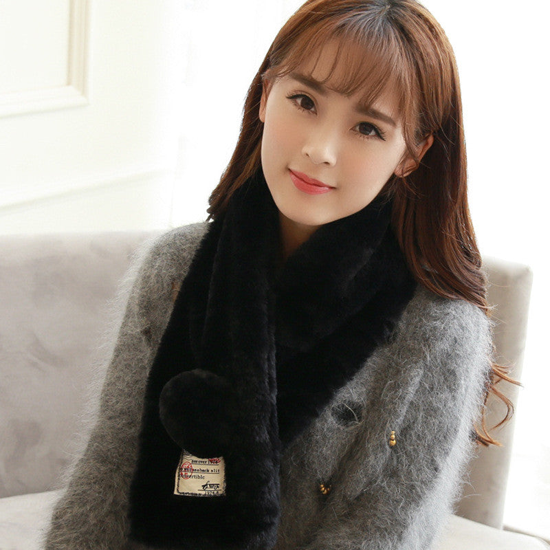 Pure Color Faux rabbit Fur Collar Scarf