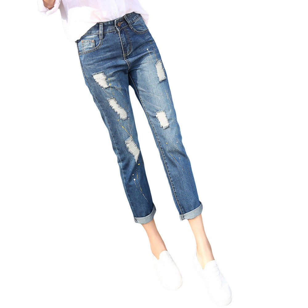 Ankle-length Harem Casual Loose Skinny Denim Pants
