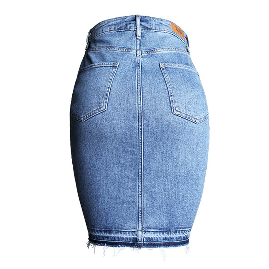 Vintage washed denim skirt