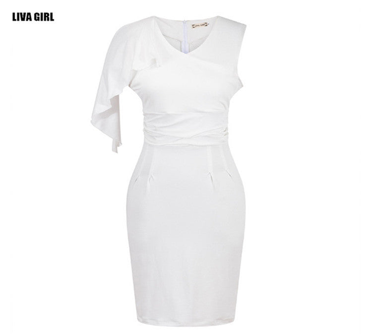 Casual Ruffle Sleeve Knee-Length Party Dresses