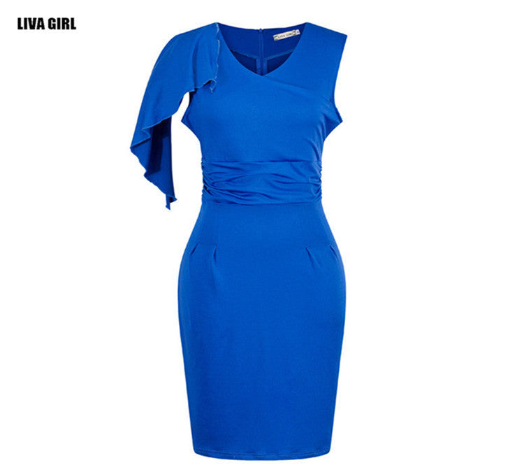 Casual Ruffle Sleeve Knee-Length Party Dresses