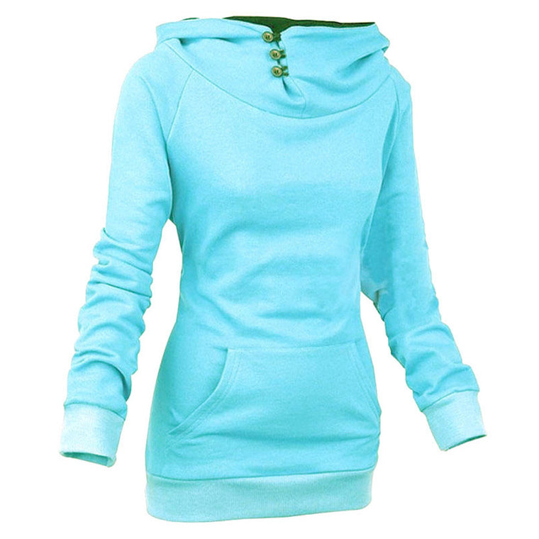 Warm Female Outerwear High Quality Solid Personality Hoodies