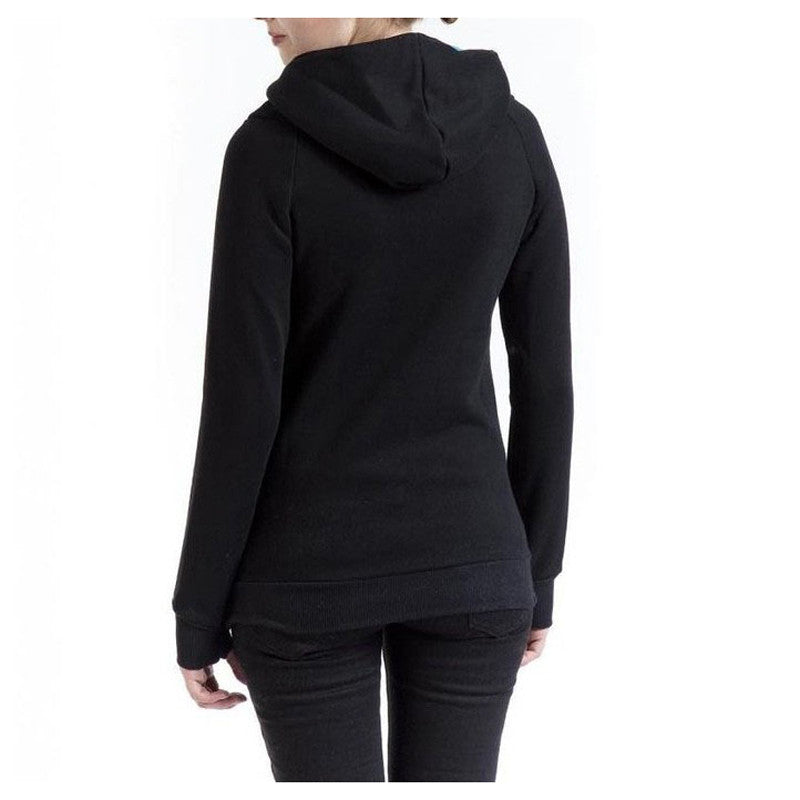 Warm Female Outerwear High Quality Solid Personality Hoodies