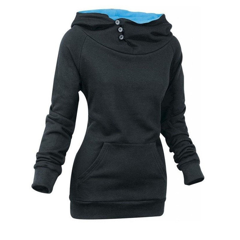 Warm Female Outerwear High Quality Solid Personality Hoodies