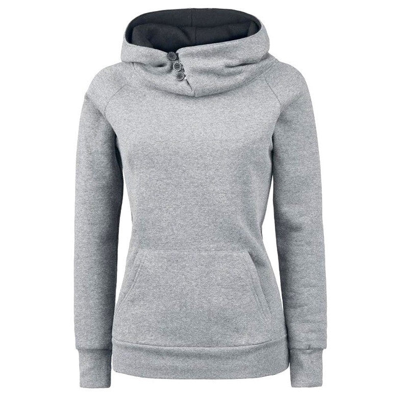 Warm Female Outerwear High Quality Solid Personality Hoodies