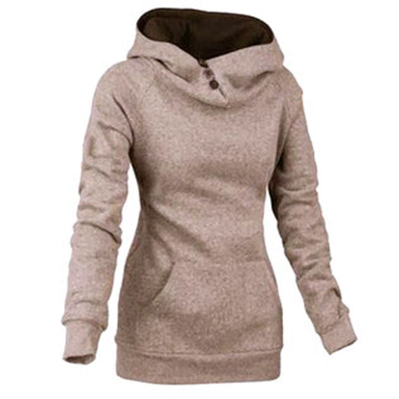 Warm Female Outerwear High Quality Solid Personality Hoodies