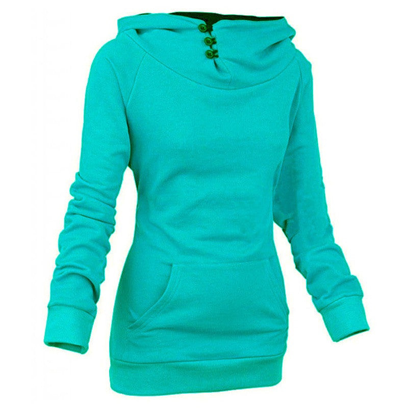 Warm Female Outerwear High Quality Solid Personality Hoodies