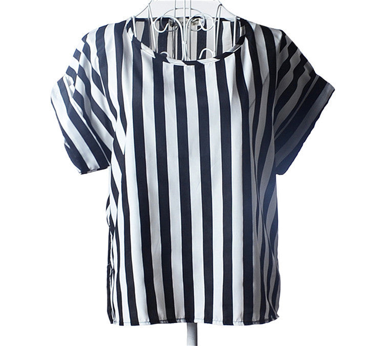 Causal Printed Chiffon Bat wing Sleeve Loose Shirt