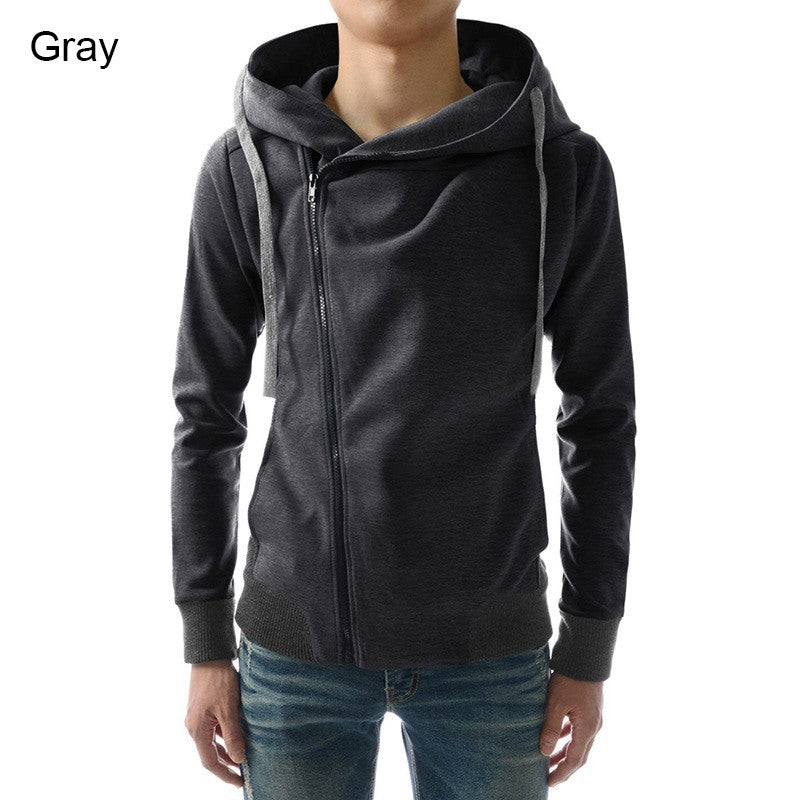 Oblique Zipper Brand Hoodie