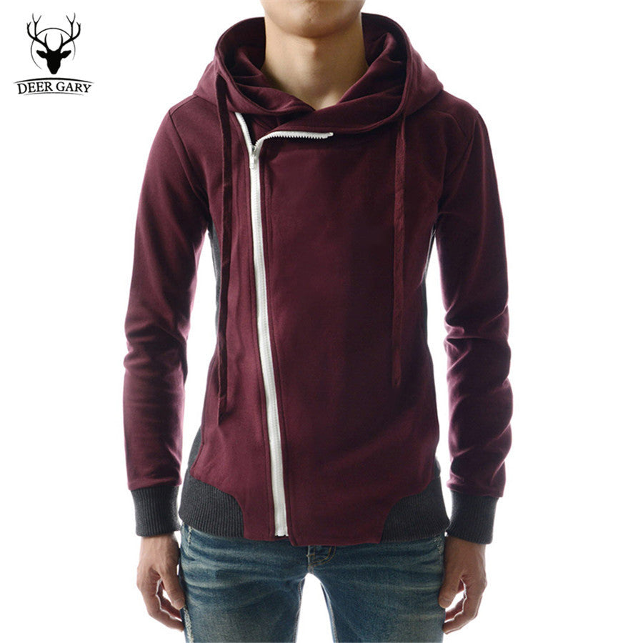 Oblique Zipper Brand Hoodie