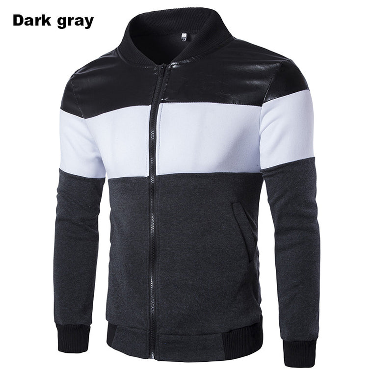 Casual Slim Fit Stylish Patchwork Men's Fleece jacket