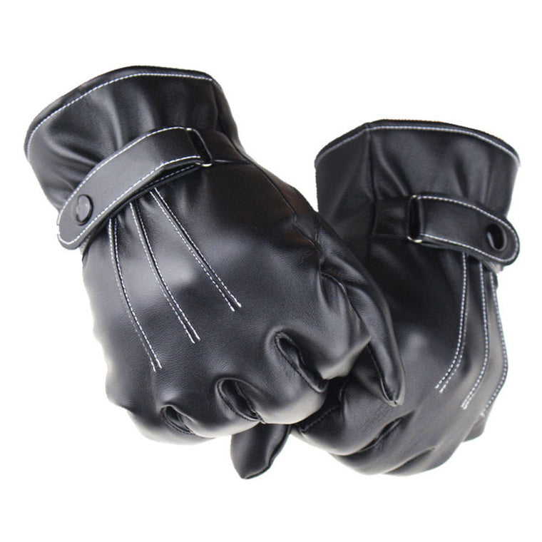 PU Leather Winter Super Driving Warm Gloves