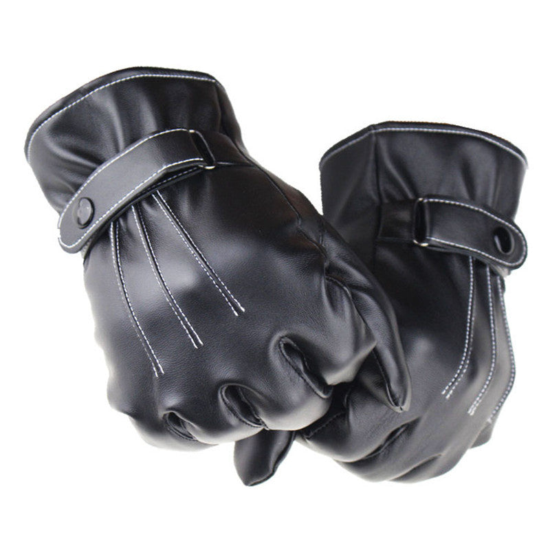 PU Leather Winter Super Driving Warm Gloves