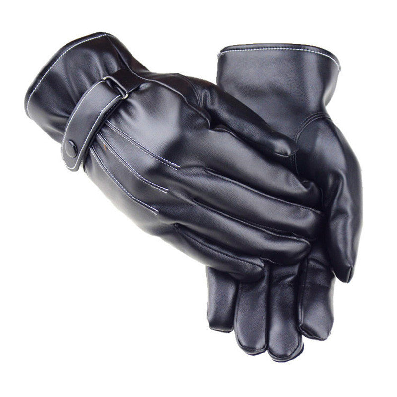 PU Leather Winter Super Driving Warm Gloves