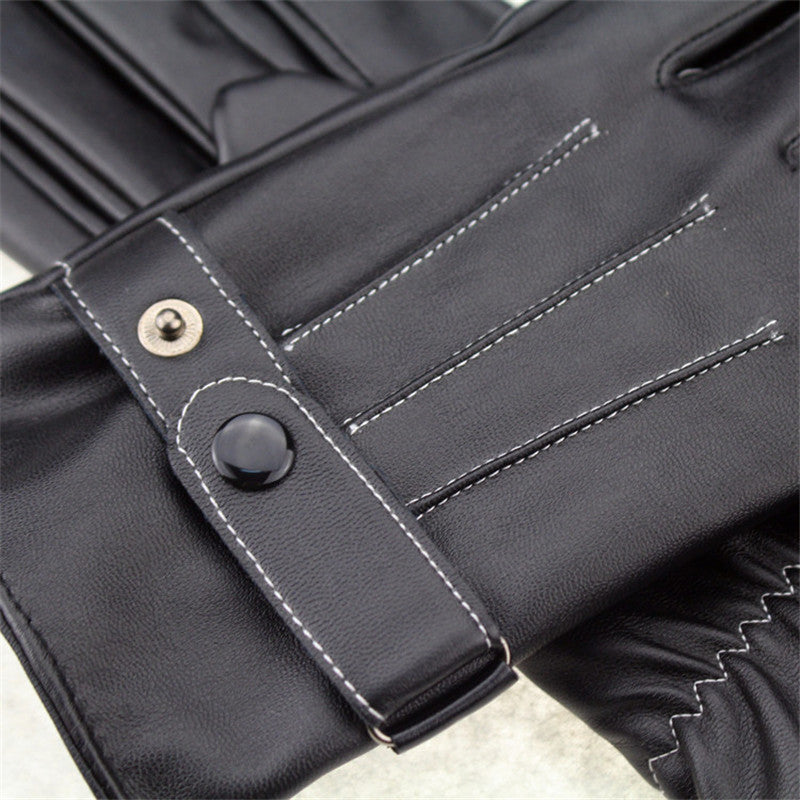 PU Leather Winter Super Driving Warm Gloves