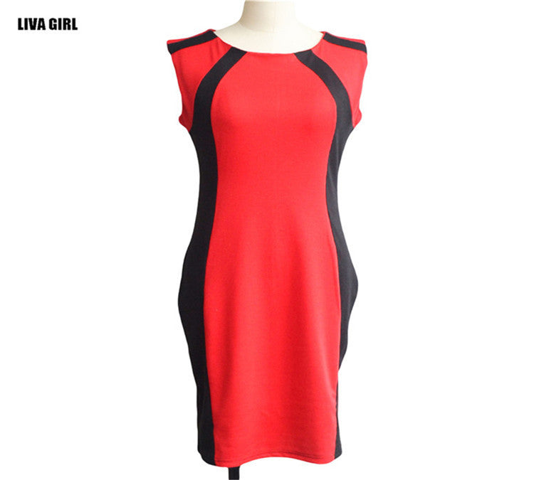 Casual Sleeveless O-neck Women Pencil Dress