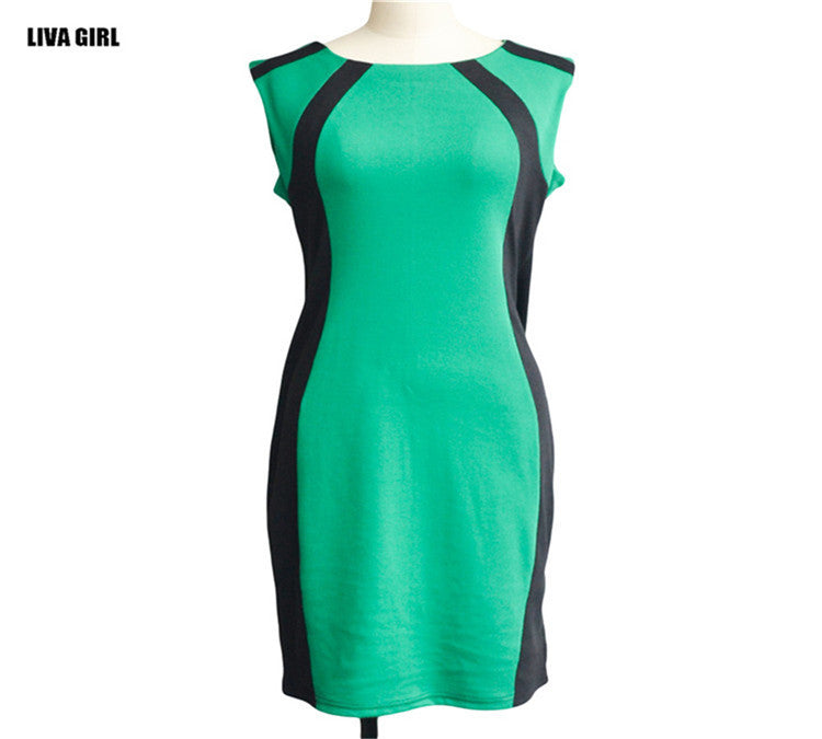 Casual Sleeveless O-neck Women Pencil Dress