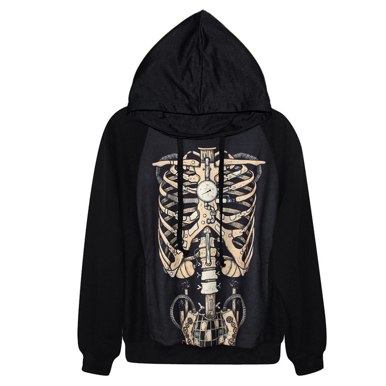 Skull Bones Skeleton Printing Dress