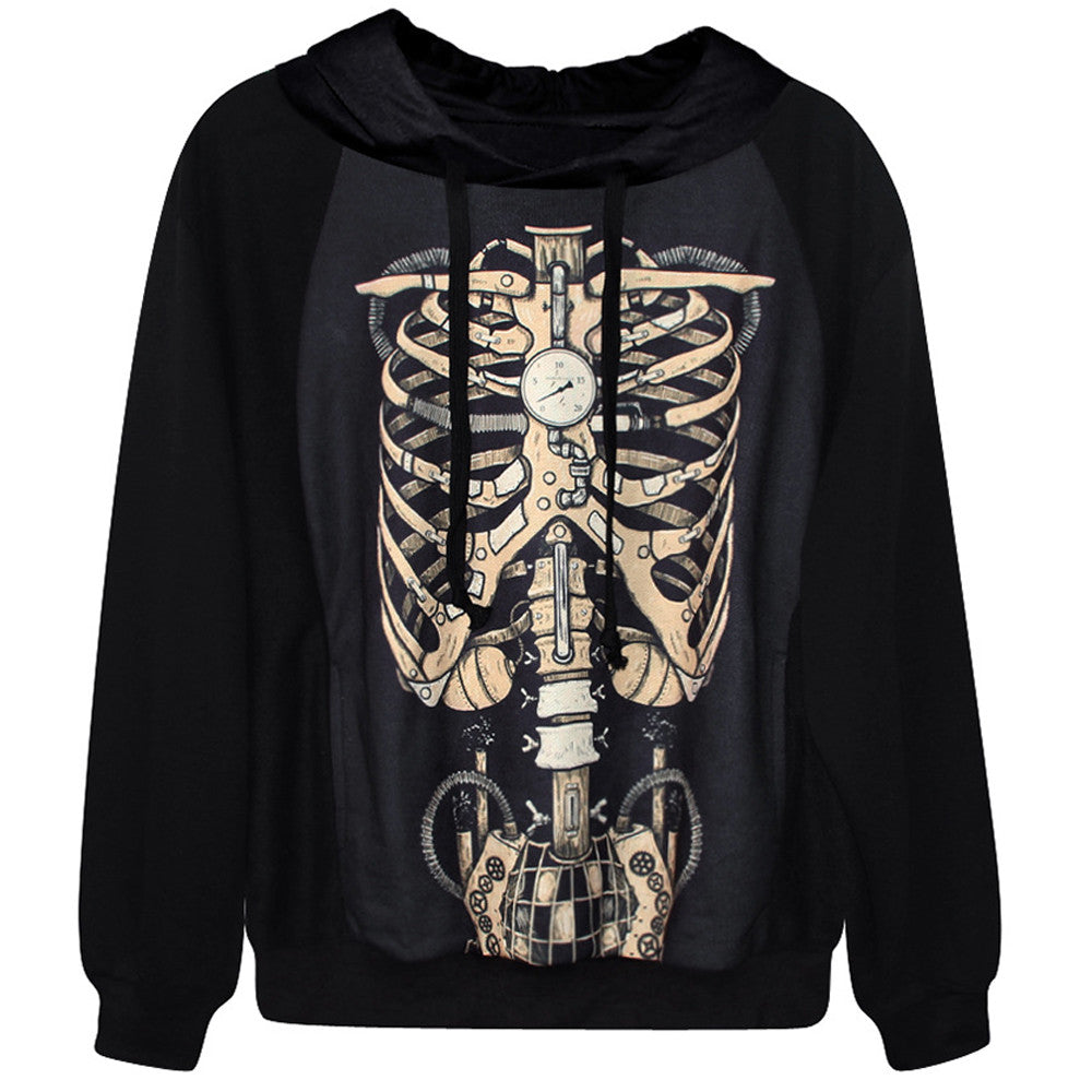 Skull Bones Skeleton Printing Dress