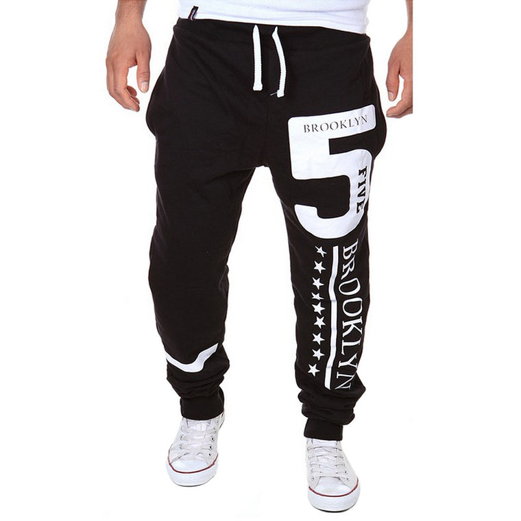 Letters Printed Pattern Long Leisure Men's Trouser