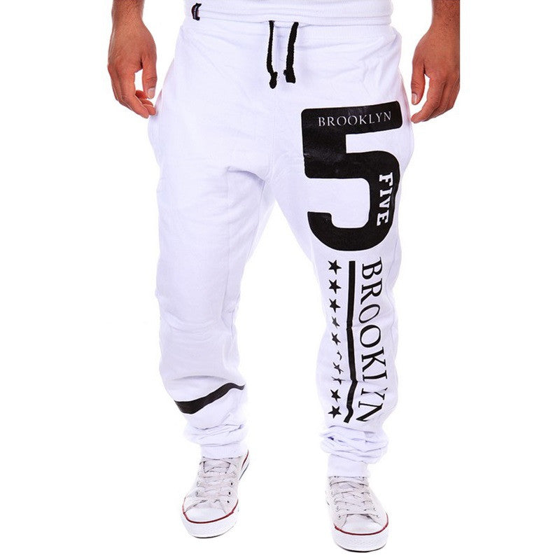 Letters Printed Pattern Long Leisure Men's Trouser