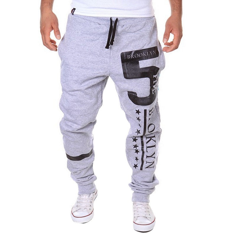 Letters Printed Pattern Long Leisure Men's Trouser